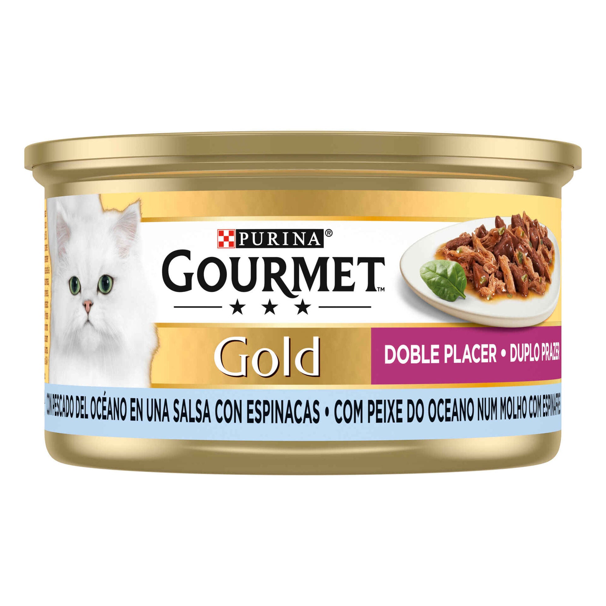 GOURMET GOLD PATE DOUBLE DÉLICE POISSON  & EPINARDS 85 GR