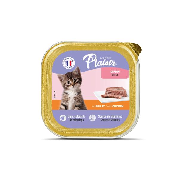 BARQUETTE PLAISIR  POUR CHATON - POULET 100 G