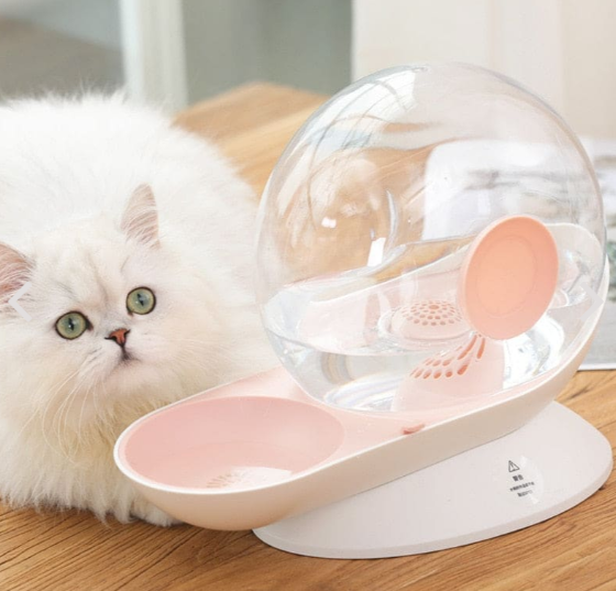 DISTRIBUTEUR D'EAU POUR CHAT ET CHIOT EN ROSE