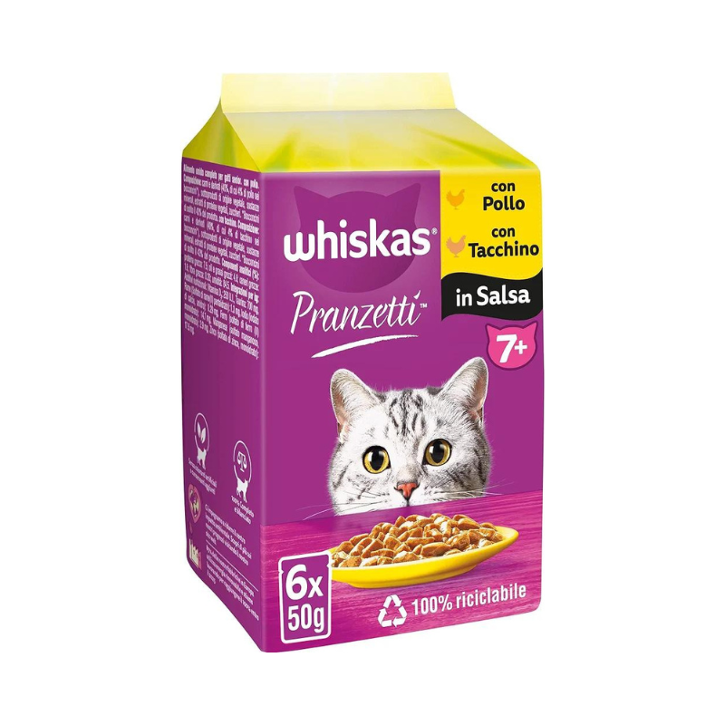 WHISKAS - PACK POCHON AU POULET  6 PCS  50GR