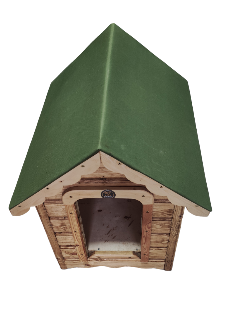 NICHE EN BOIS ROUGE POUR CHIEN SMALL