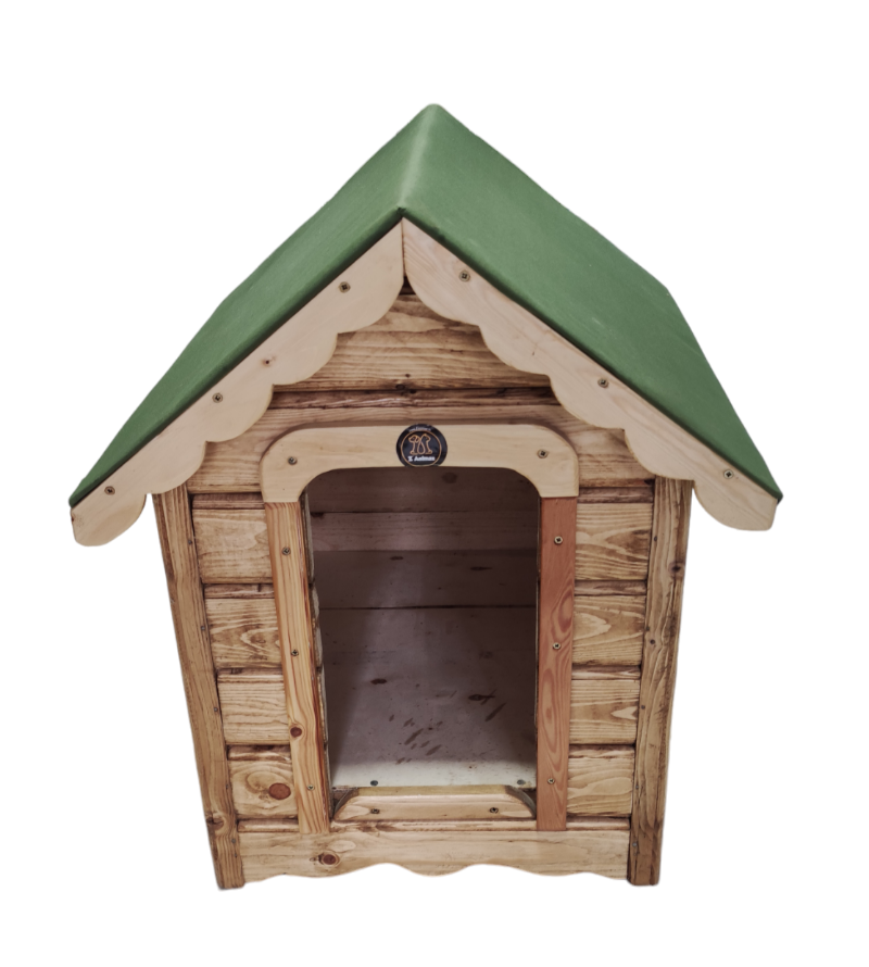 NICHE EN BOIS ROUGE POUR CHIEN SMALL