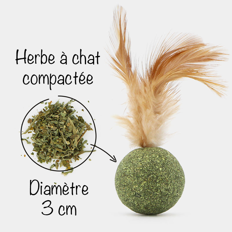 2 PCS BALLES DE CATAIRE pour chat à petites plumes – Herbe à chat ( CATNIP )