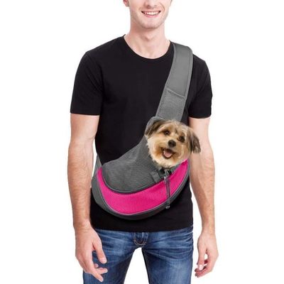 SAC DE TRANSPORT BANDOULIÈRE POUR PETIT CHIEN ET CHAT - GRIS ET VIOLET