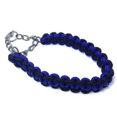 LAISSE AVEC COLLIER POUR GRAND CHIENS NOIR ET BLEU