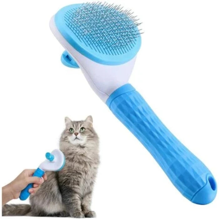 BROSSE CHAT ET CHIEN,AUTONETTOYANTE - BLEU